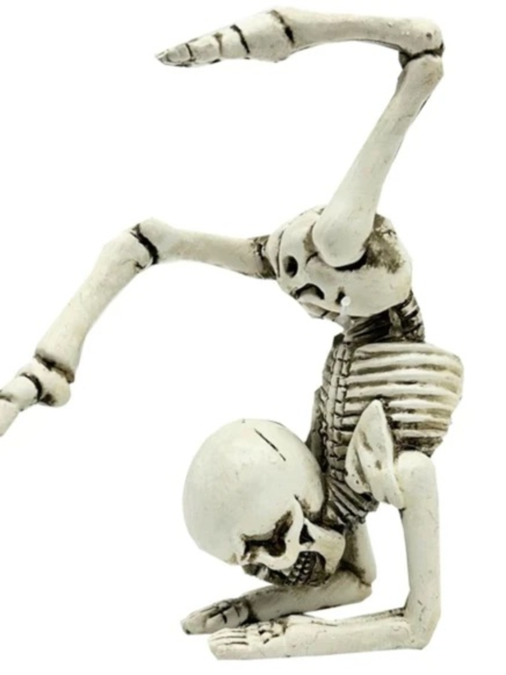 Skeleton Yoga Pose Decorative Figurine - White